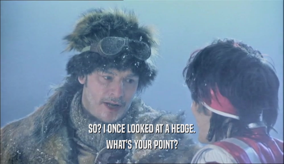 SO? I ONCE LOOKED AT A HEDGE. WHAT'S YOUR POINT? 