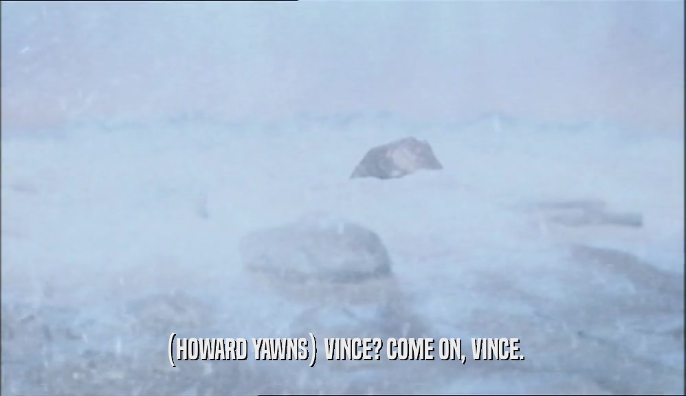 (HOWARD YAWNS) VINCE? COME ON, VINCE.  