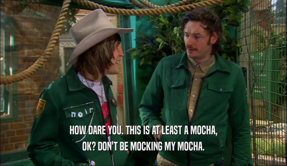 HOW DARE YOU. THIS IS AT LEAST A MOCHA, OK? DON'T BE MOCKING MY MOCHA. 