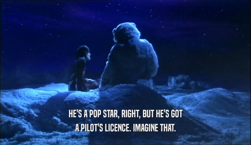 HE'S A POP STAR, RIGHT, BUT HE'S GOT A PILOT'S LICENCE. IMAGINE THAT. 