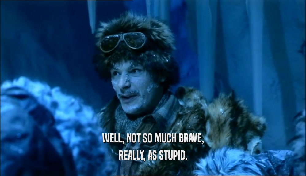 WELL, NOT SO MUCH BRAVE, REALLY, AS STUPID. 