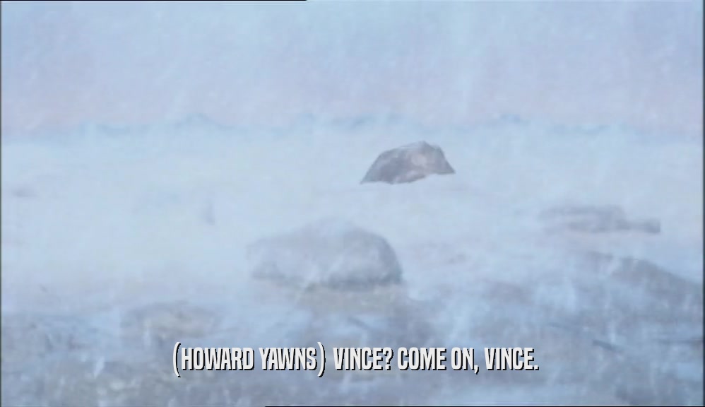 (HOWARD YAWNS) VINCE? COME ON, VINCE.  
