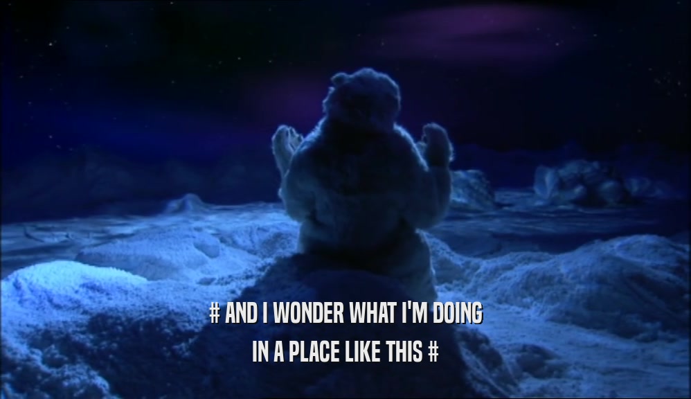 # AND I WONDER WHAT I'M DOING IN A PLACE LIKE THIS # 
