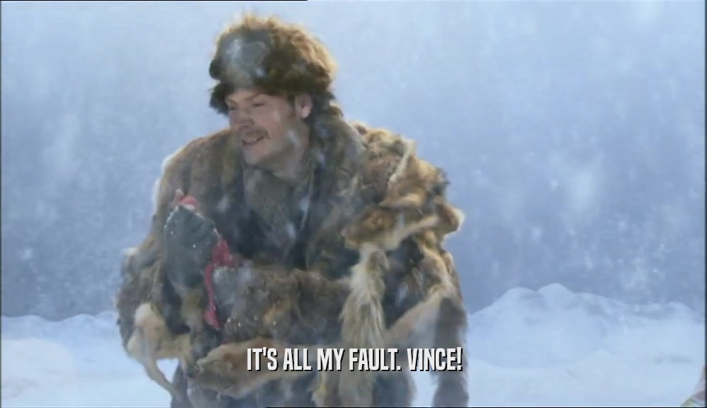 IT'S ALL MY FAULT. VINCE!  