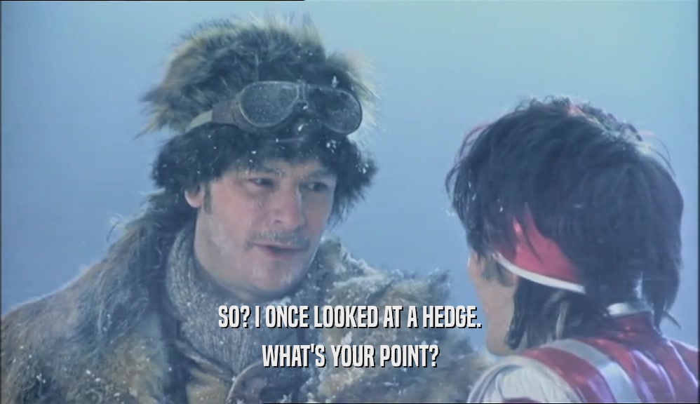 SO? I ONCE LOOKED AT A HEDGE. WHAT'S YOUR POINT? 