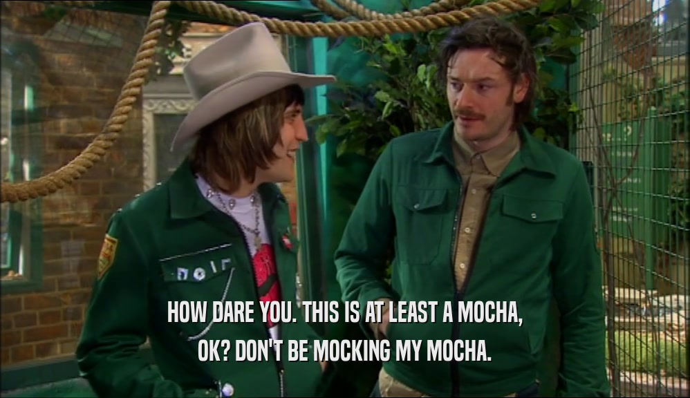 HOW DARE YOU. THIS IS AT LEAST A MOCHA, OK? DON'T BE MOCKING MY MOCHA. 