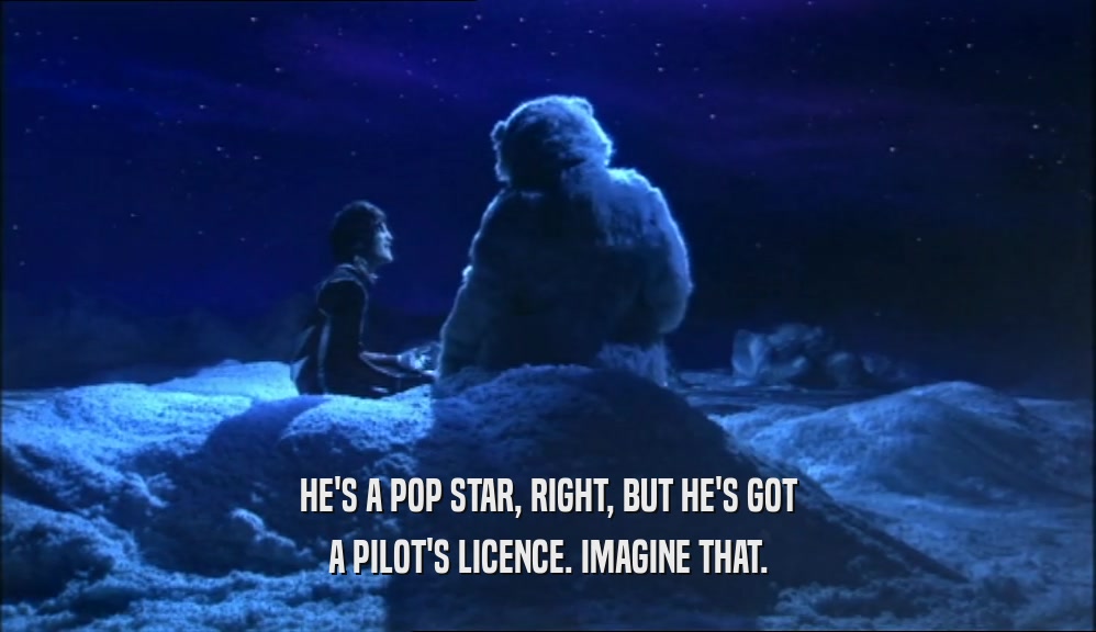 HE'S A POP STAR, RIGHT, BUT HE'S GOT A PILOT'S LICENCE. IMAGINE THAT. 