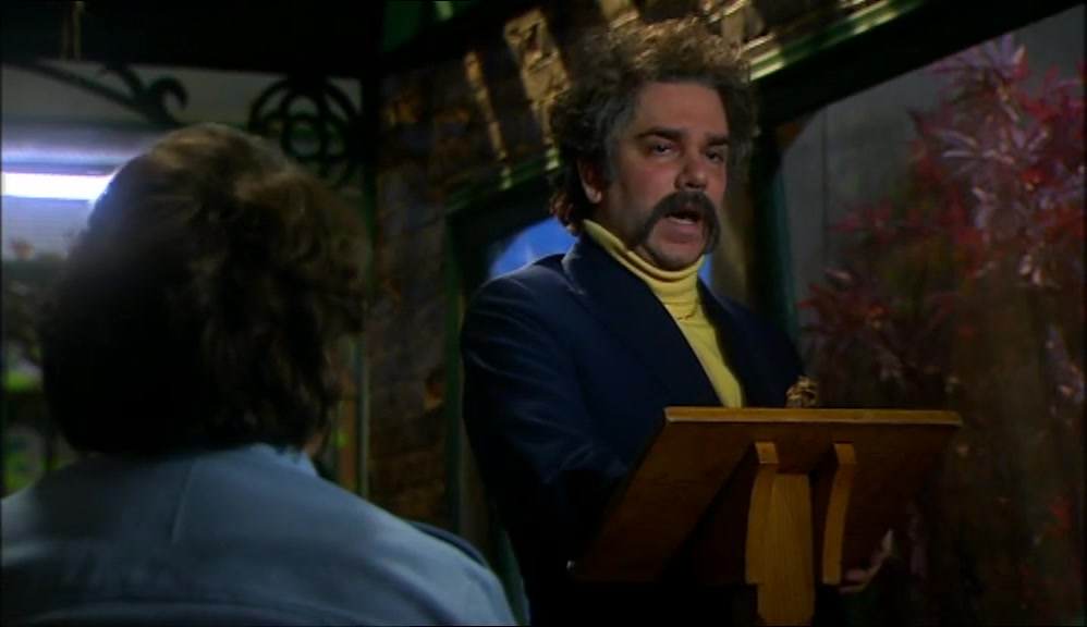 THE WOLF ATTACKED ME, BUT FORTUNATELY I HAD A PISTOL HIDDEN IN MY MOUSTACHE. 