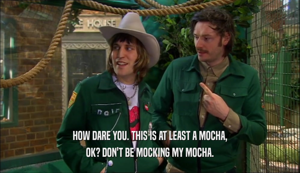 HOW DARE YOU. THIS IS AT LEAST A MOCHA, OK? DON'T BE MOCKING MY MOCHA. 