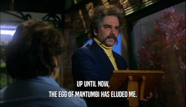 UP UNTIL NOW, THE EGG OF MANTUMBI HAS ELUDED ME. 