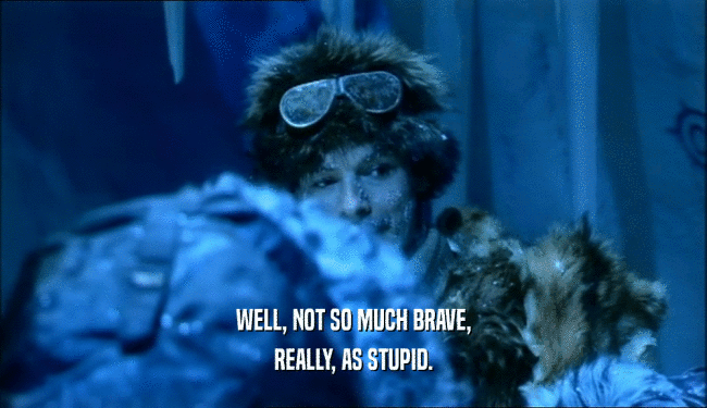 WELL, NOT SO MUCH BRAVE, REALLY, AS STUPID. 