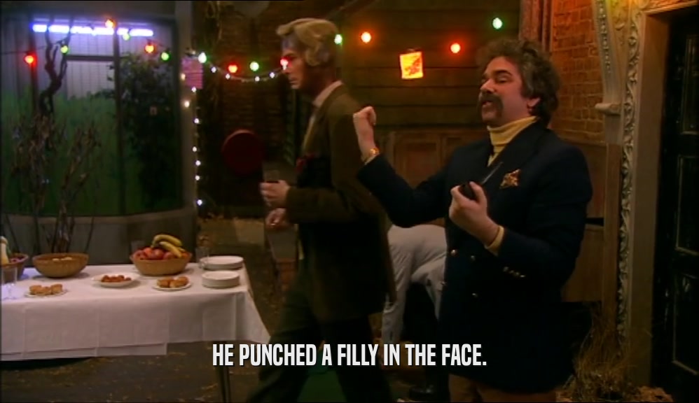 HE PUNCHED A FILLY IN THE FACE.  