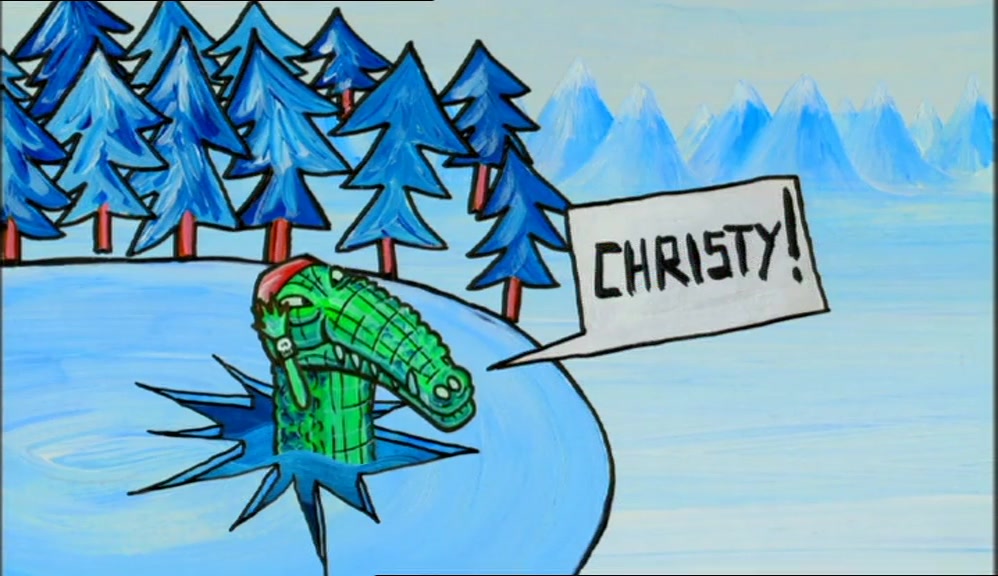 THE GREEN SHAPE WAS FROZEN.  