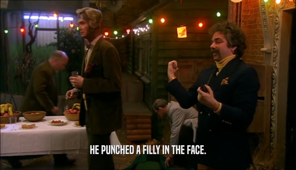 HE PUNCHED A FILLY IN THE FACE.  
