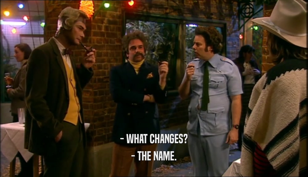 - WHAT CHANGES? - THE NAME. 