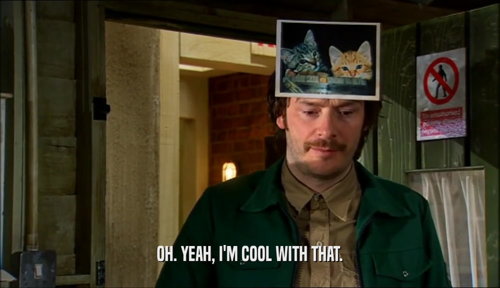 OH. YEAH, I'M COOL WITH THAT.  