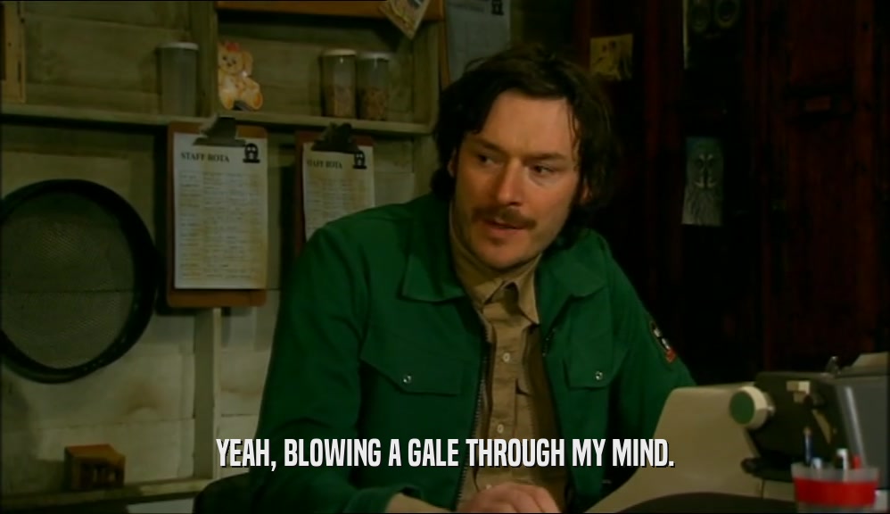 YEAH, BLOWING A GALE THROUGH MY MIND.  