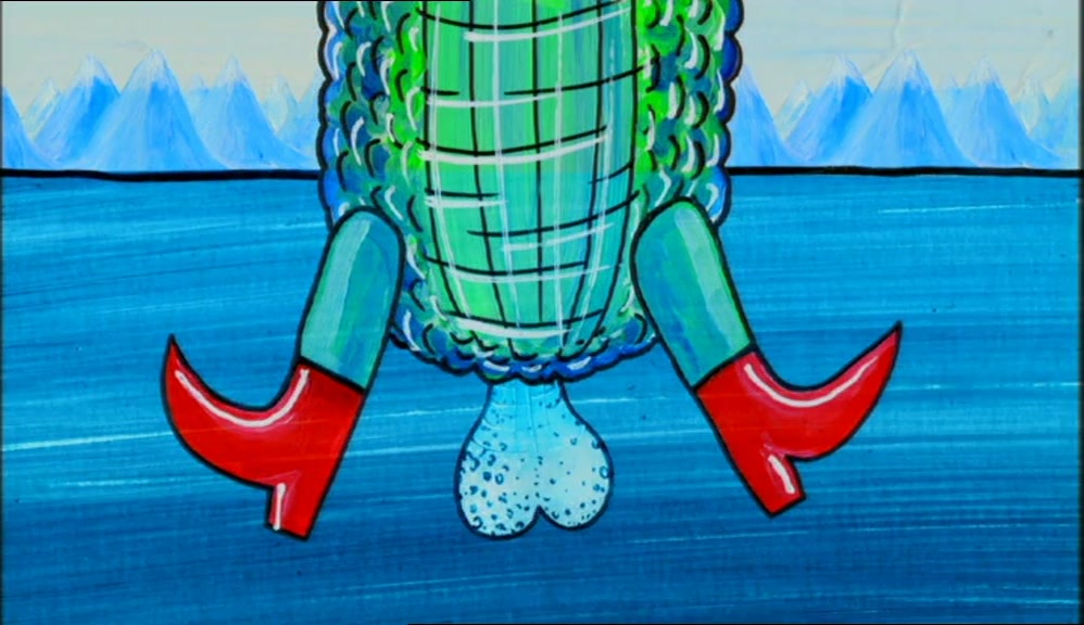 THE GREEN SHAPE WAS FROZEN.  
