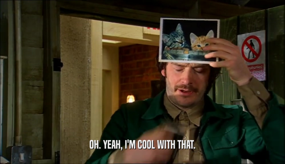 OH. YEAH, I'M COOL WITH THAT.  
