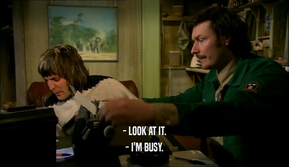 - LOOK AT IT. - I'M BUSY. 