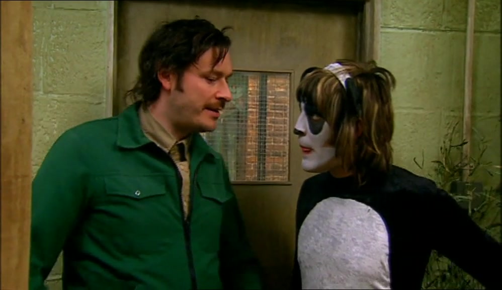 WHAT YOU DO IS GET IN THE PANDA LODGE WITH CHI-CHI, DANCE ABOUT EROTICALLY, 