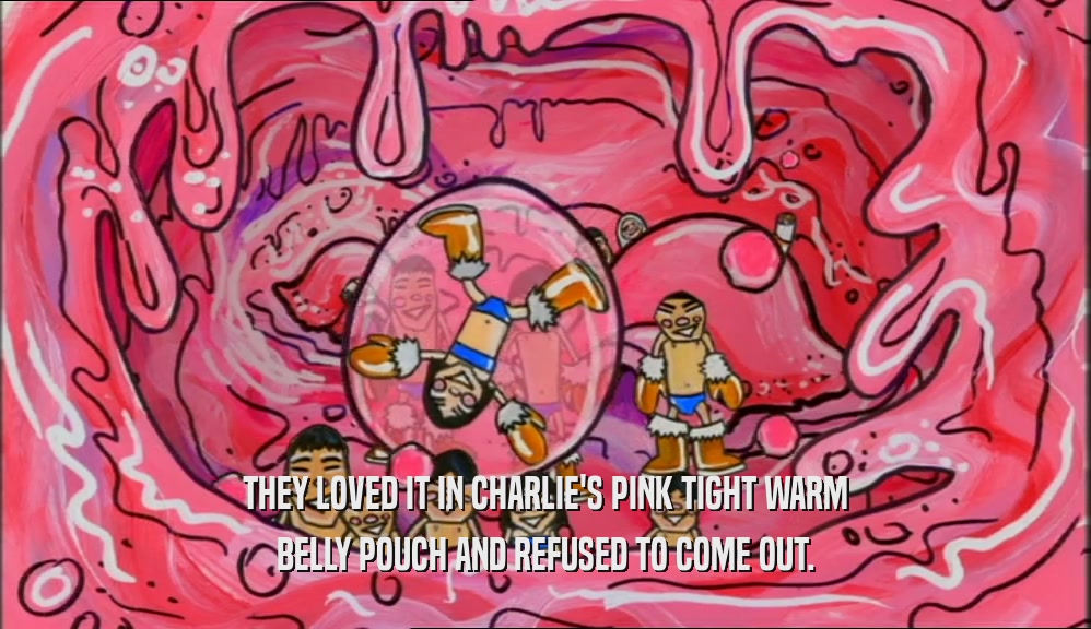 THEY LOVED IT IN CHARLIE'S PINK TIGHT WARM
 BELLY POUCH AND REFUSED TO COME OUT.
 