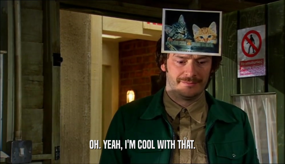 OH. YEAH, I'M COOL WITH THAT.  