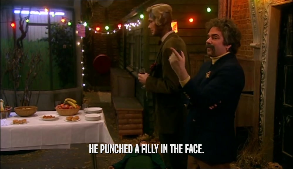 HE PUNCHED A FILLY IN THE FACE.  