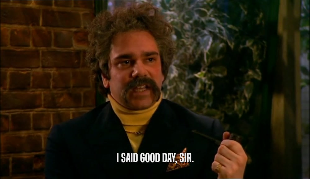 I SAID GOOD DAY, SIR.  