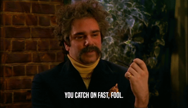 YOU CATCH ON FAST, FOOL.  
