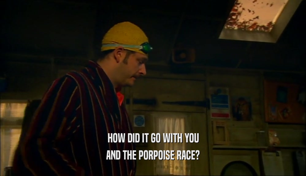 HOW DID IT GO WITH YOU AND THE PORPOISE RACE? 