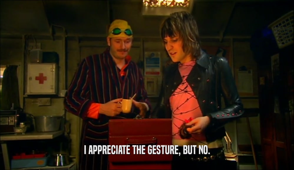 I APPRECIATE THE GESTURE, BUT NO.  