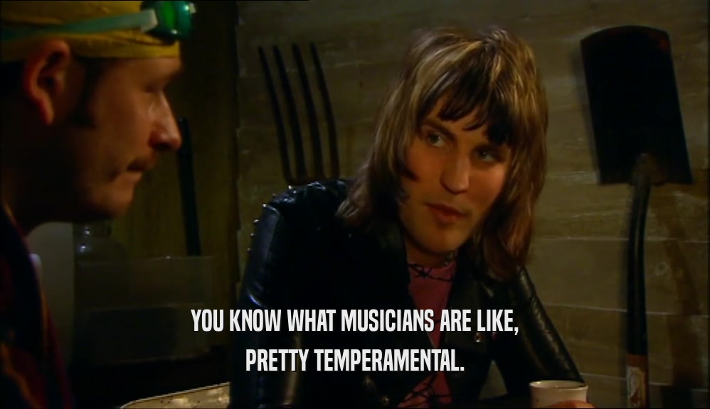 YOU KNOW WHAT MUSICIANS ARE LIKE, PRETTY TEMPERAMENTAL. 