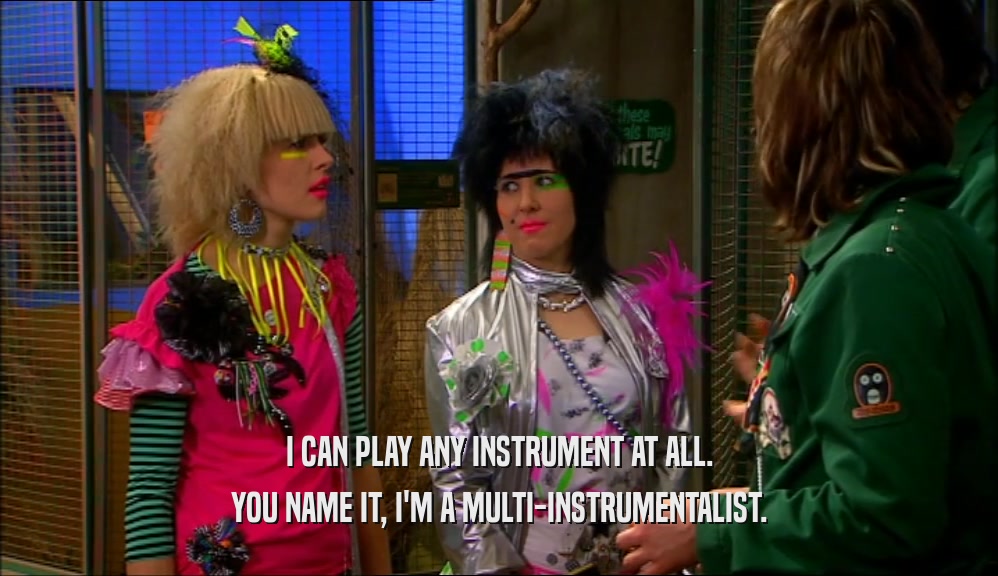 I CAN PLAY ANY INSTRUMENT AT ALL. YOU NAME IT, I'M A MULTI-INSTRUMENTALIST. 