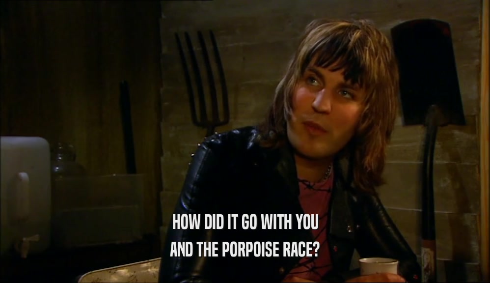 HOW DID IT GO WITH YOU AND THE PORPOISE RACE? 