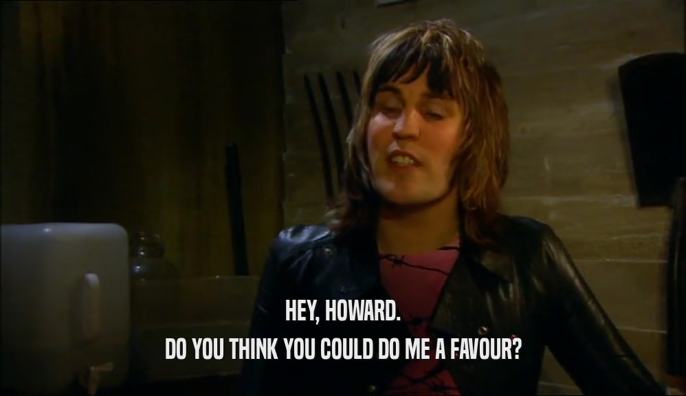 HEY, HOWARD.
 DO YOU THINK YOU COULD DO ME A FAVOUR?
 