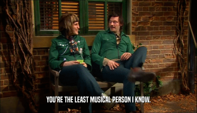 YOU'RE THE LEAST MUSICAL PERSON I KNOW.  