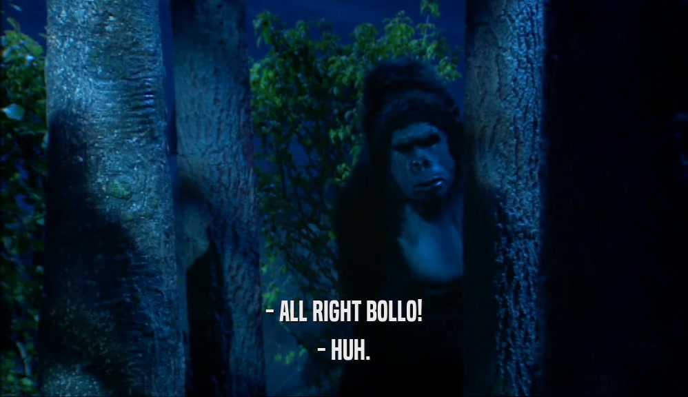 - ALL RIGHT BOLLO! - HUH. 