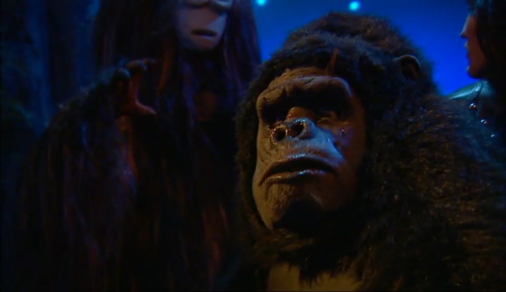 NOW DON'T PANIC ANYONE. I'M A SHAMAN - WE'VE STUDIED YETIES, HAVEN'T WE, BOLLO? THERE'S SOMETHING THEY DON'T LIKE, WHAT IS IT? 