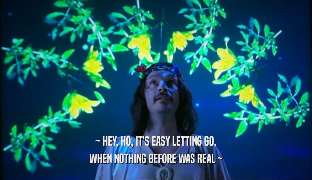 ~ HEY, HO, IT'S EASY LETTING GO. WHEN NOTHING BEFORE WAS REAL ~ 