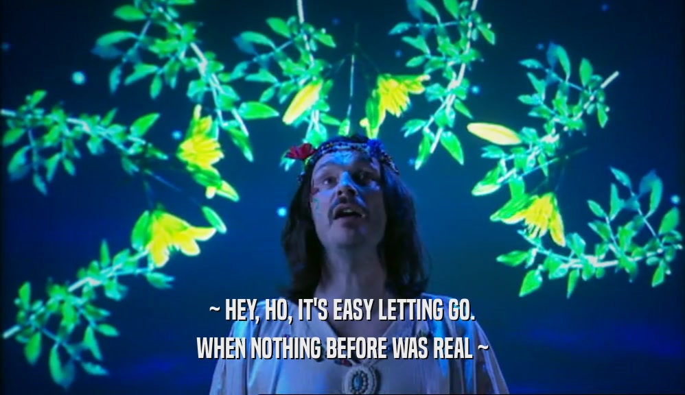 ~ HEY, HO, IT'S EASY LETTING GO. WHEN NOTHING BEFORE WAS REAL ~ 