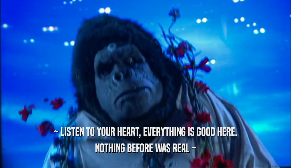 ~ LISTEN TO YOUR HEART, EVERYTHING IS GOOD HERE. NOTHING BEFORE WAS REAL ~ 