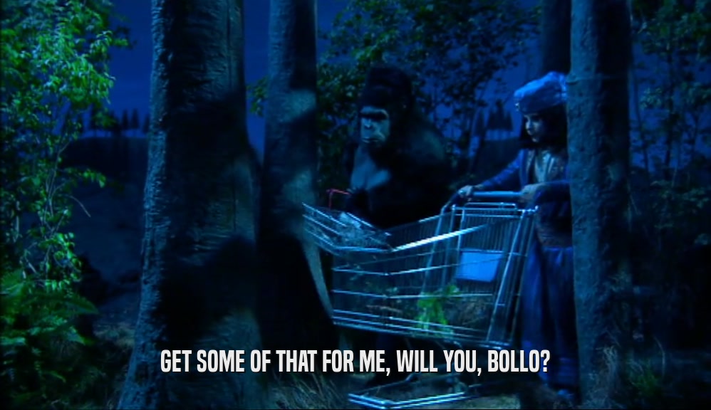 GET SOME OF THAT FOR ME, WILL YOU, BOLLO?  