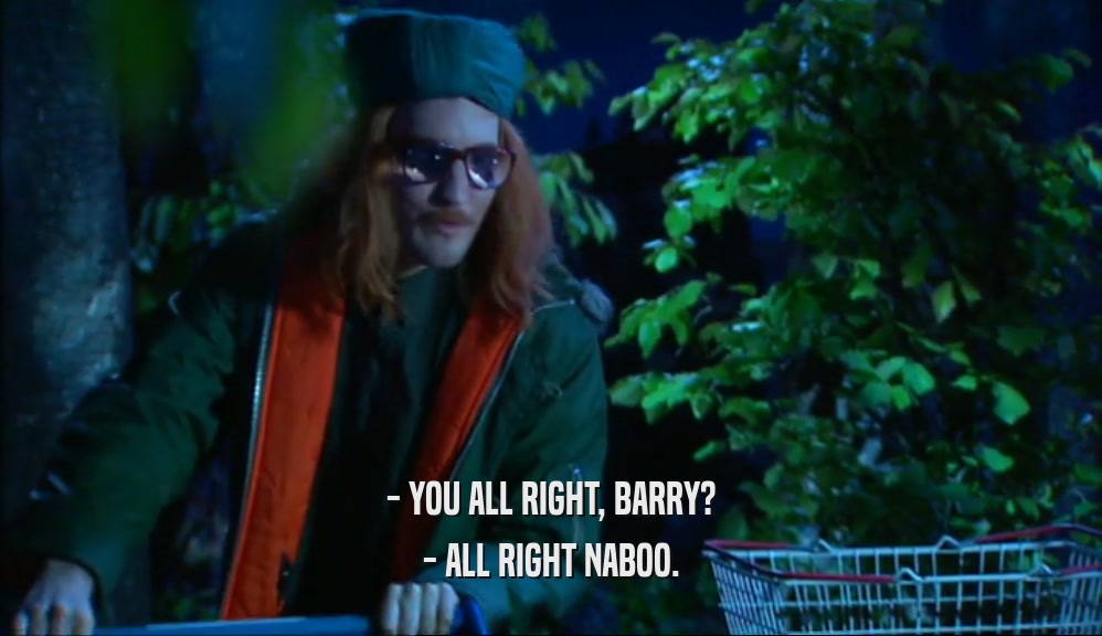 - YOU ALL RIGHT, BARRY? - ALL RIGHT NABOO. 