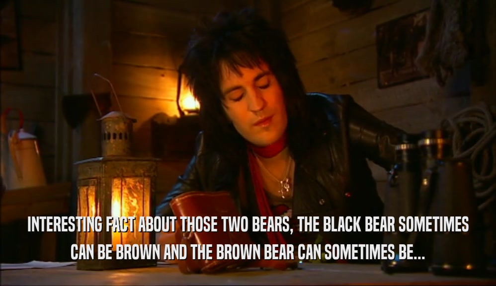 INTERESTING FACT ABOUT THOSE TWO BEARS, THE BLACK BEAR SOMETIMES CAN BE BROWN AND THE BROWN BEAR CAN SOMETIMES BE... 