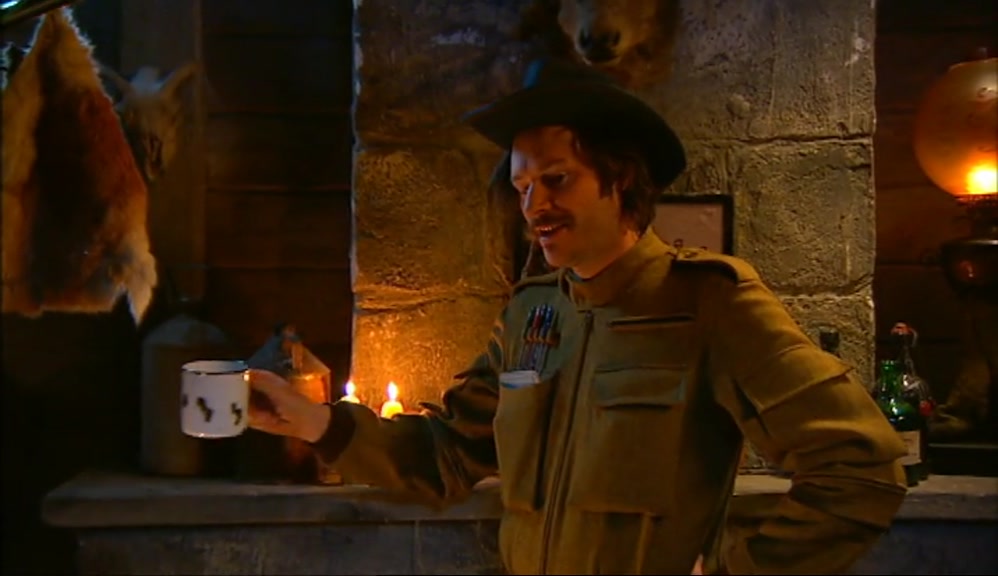 A ROARING FIRE, CUP OF TEA, WHAT MORE DO YOU NEED, EH?  