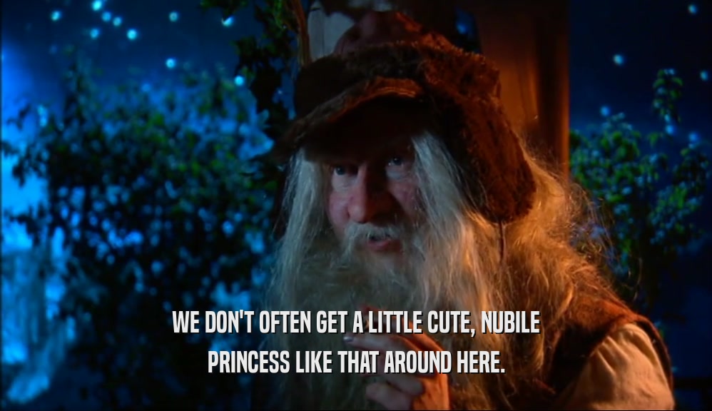 WE DON'T OFTEN GET A LITTLE CUTE, NUBILE PRINCESS LIKE THAT AROUND HERE. 