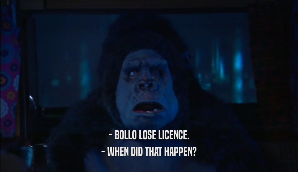 - BOLLO LOSE LICENCE. - WHEN DID THAT HAPPEN? 