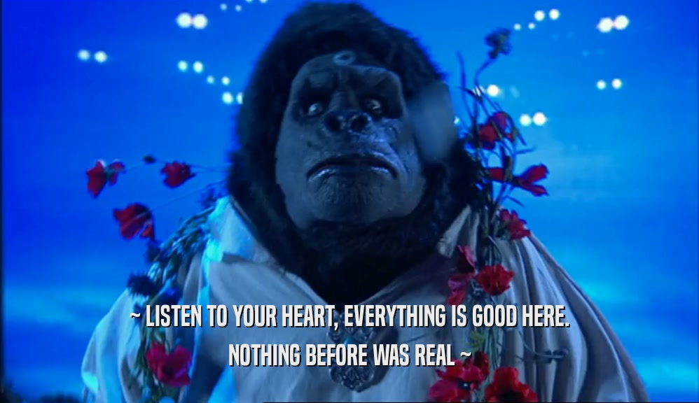 ~ LISTEN TO YOUR HEART, EVERYTHING IS GOOD HERE. NOTHING BEFORE WAS REAL ~ 