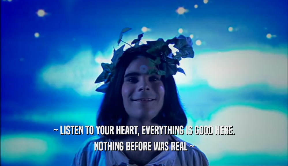 ~ LISTEN TO YOUR HEART, EVERYTHING IS GOOD HERE. NOTHING BEFORE WAS REAL ~ 